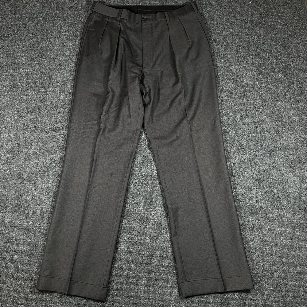 Ralph Lauren Purple Label Dress Pants Mens 32x30 Gray Wool Pleated Trousers